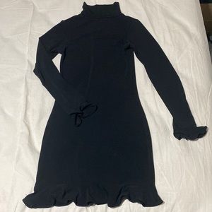 Motel Black ruffle accent dress